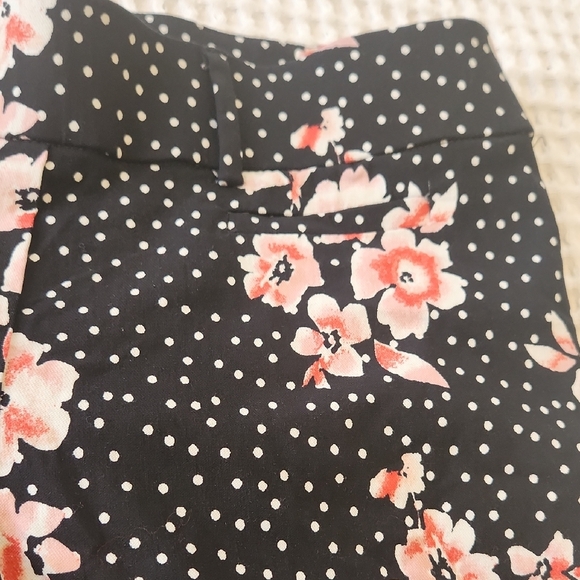 Jules & Leopold Black Polka Dot Pants with Pink Floral Accents Sz SM - Picture 4 of 13